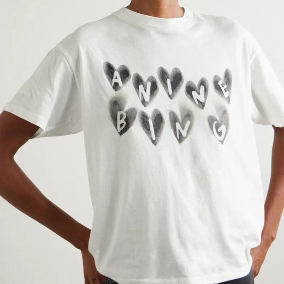 Anine Bing Cade Hesrts T-shirt XS NWT - Picture 1 of 9